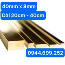Đồng vàng thanh, bản 40mm x 8mm dài 20cm - 40cm