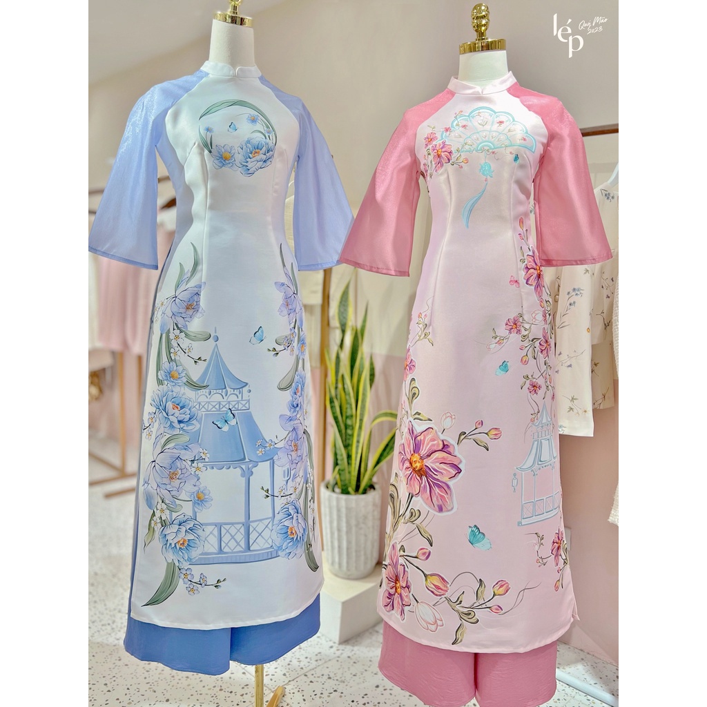 Áo dài cách tân NHƯ NGUYỆT vải gấm cao cấp-kenz