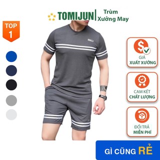 Bộ thể thao nam cộc tay, bộ cộc nam mùa hè phối màu cao cấp