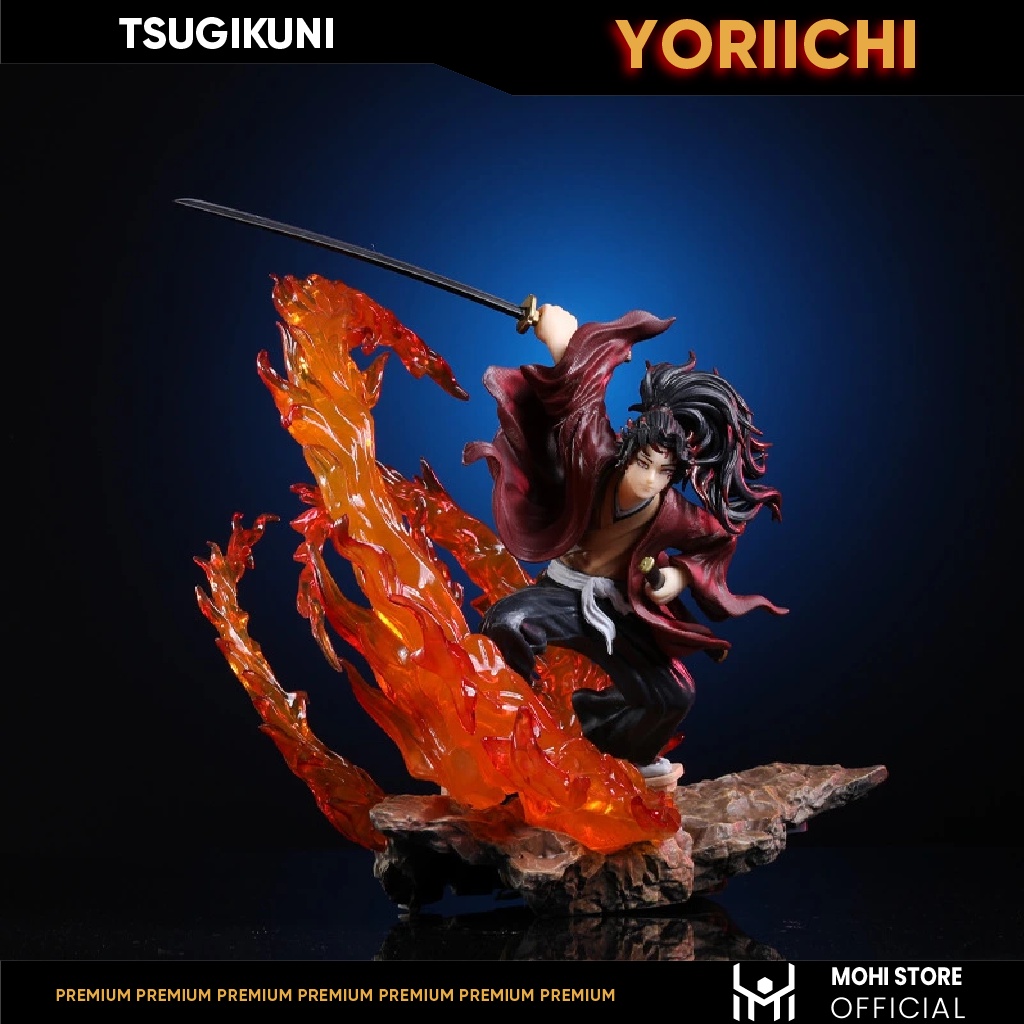 Mô Hình Tsugikuni Yoriichi chiến đấu - có led - cao 30cm - Full box - Kimetsu No Yaiba - Có Hộp Màu