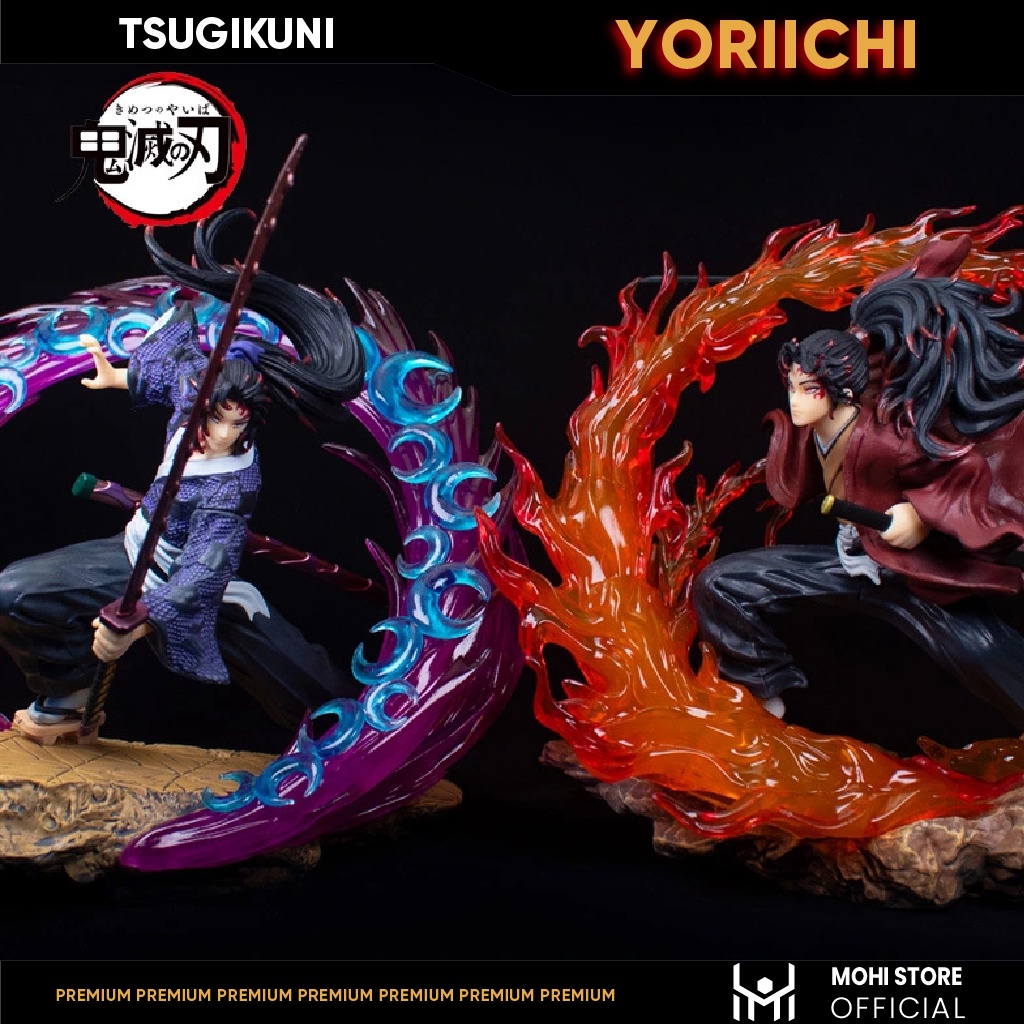 Mô Hình Tsugikuni Yoriichi chiến đấu - có led - cao 30cm - Full box - Kimetsu No Yaiba - Có Hộp Màu