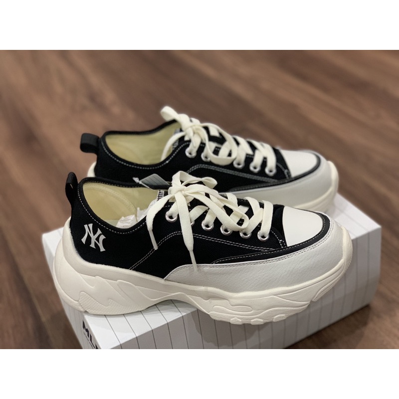 , đế đúc nhẹ 5g cả đôi MLB chunkylow ite màu đen độn đế  5-7cm,check ra fake hoàn tiền x3