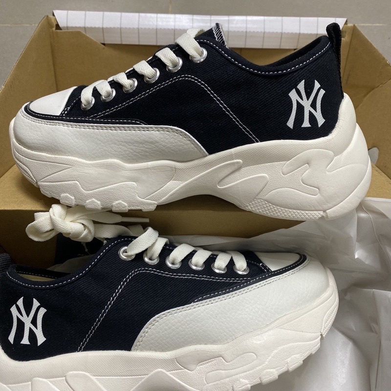 , đế đúc nhẹ 5g cả đôi MLB chunkylow ite màu đen độn đế  5-7cm,check ra fake hoàn tiền x3