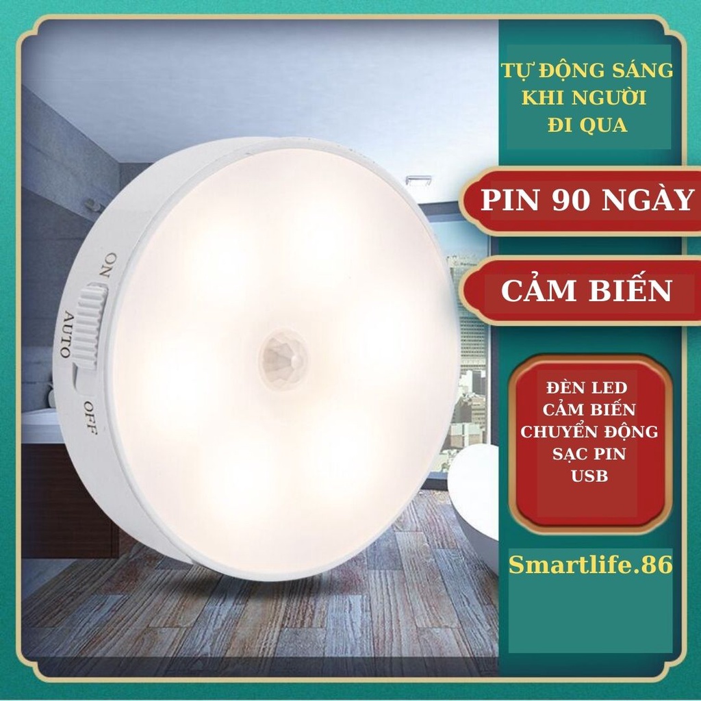 Đèn Led cảm biến chuyển động treo gắn tường cho cầu thang phòng ngủ phòng bếp cổng sạc USB