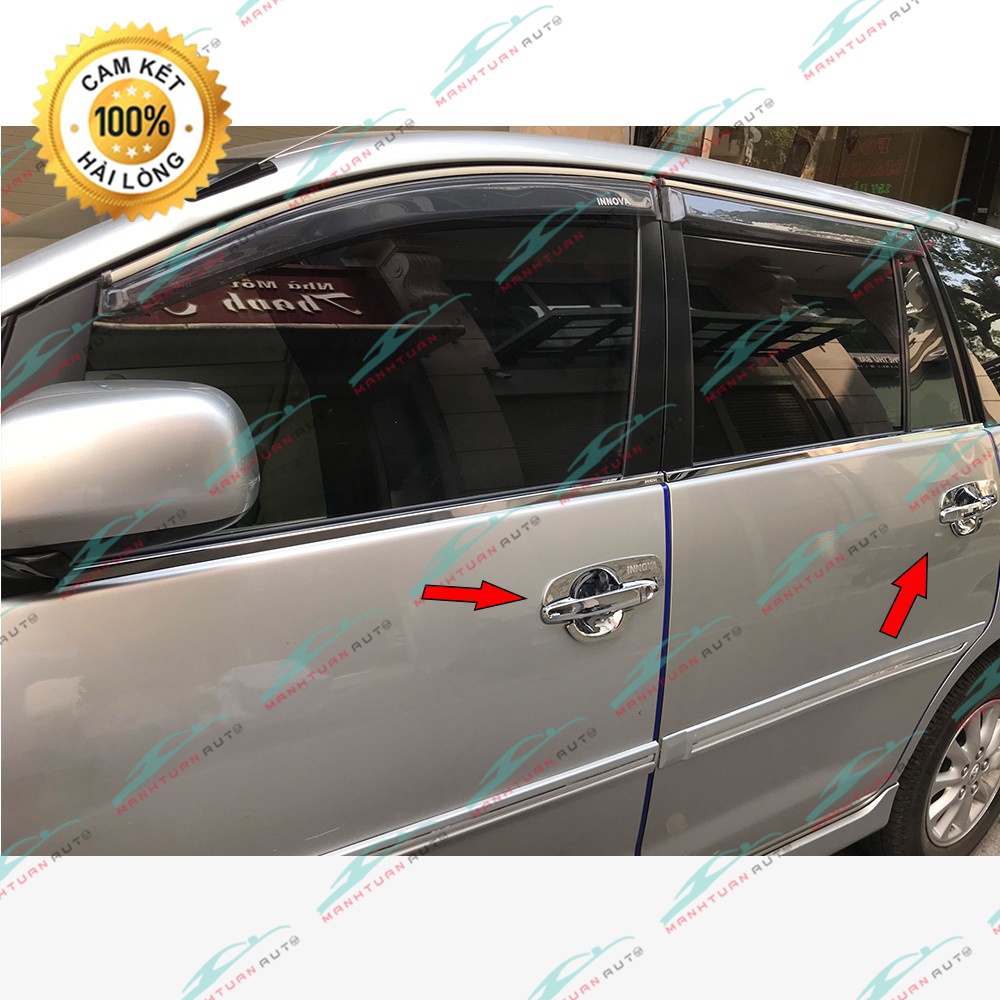 Ốp tay nắm, hõm cửa xe Toyota Innova 2006 - 2016 hàng mạ crom cao cấp