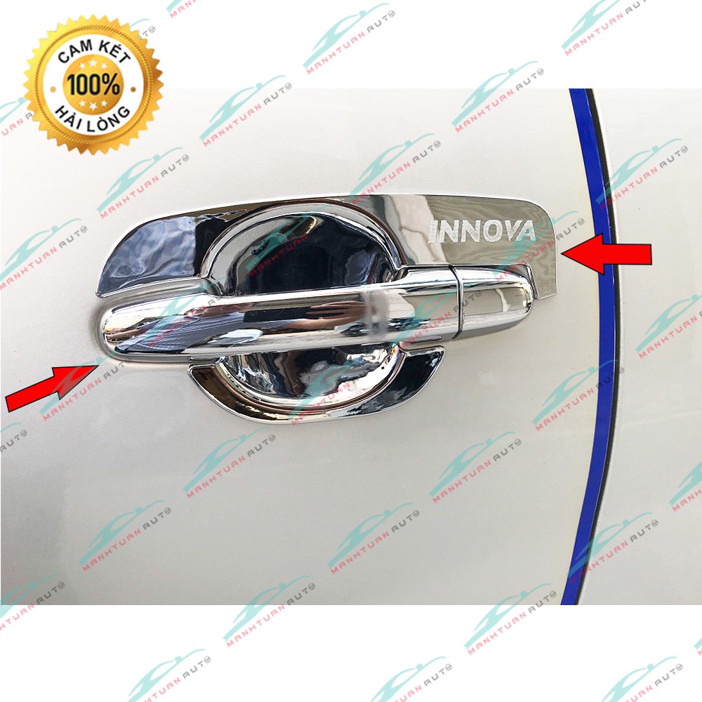 Ốp tay nắm, hõm cửa xe Toyota Innova 2006 - 2016 hàng mạ crom cao cấp