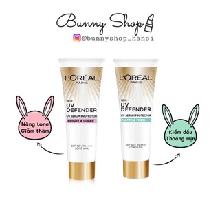 Kem chống nắng loreal 15ml kiềm dầu uv perfect matte & fresh - nâng tông giảm thâm uv defender bright & clear - bunnysho