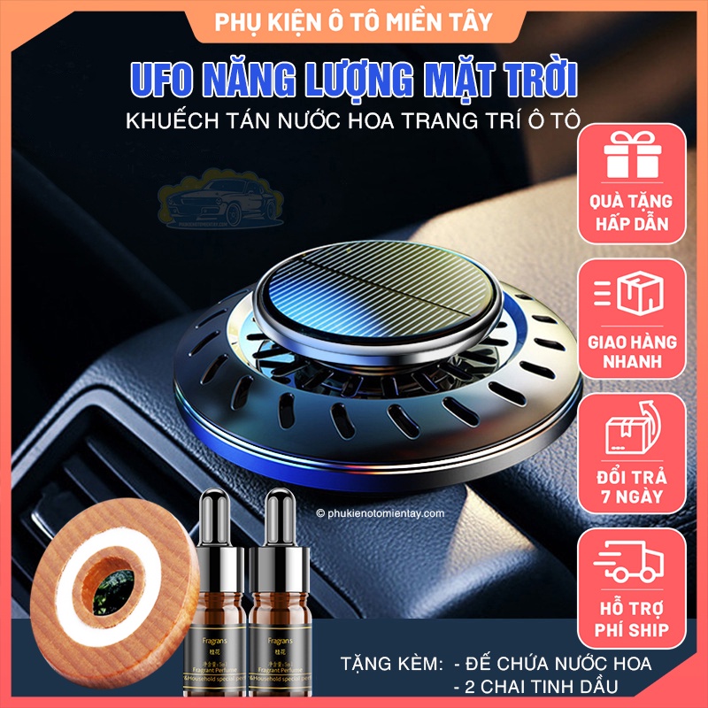 Nước Hoa Ô Tô Năng Lượng Mặt Trời Mô Hình UFO, Khuếch Tán Hương Thơm, Khử Mùi Ô Tô 2
