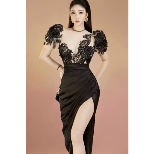 Đầm dạ hội phi phối lưới kết ren thêu cao cấp