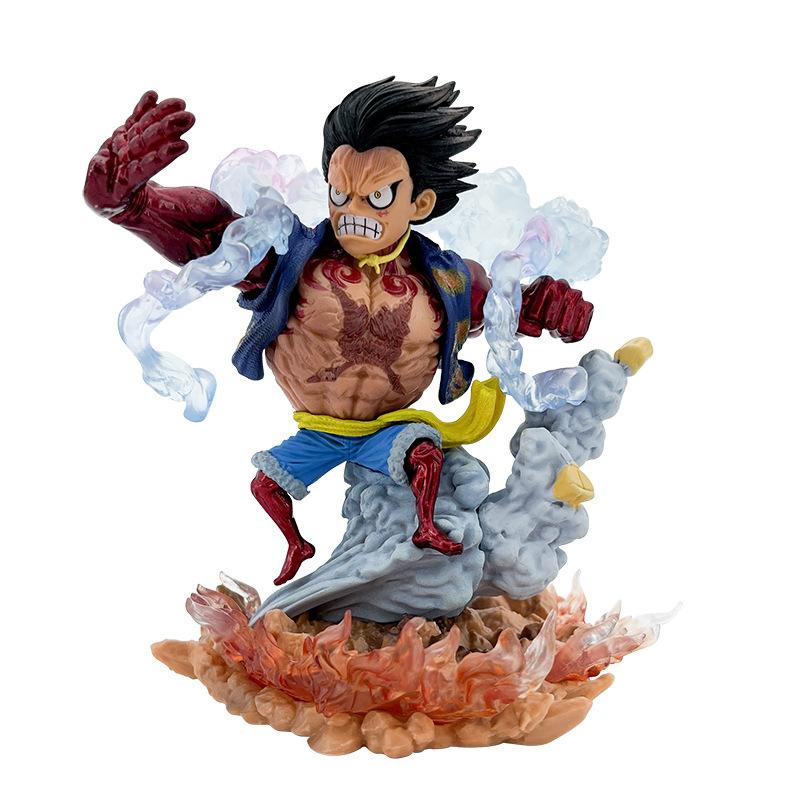 Mô hình Luffy Gear 4 Hầu Pháo Vương có bản LED, Cao lần lượt 12.5 cm và 13 cm - One Piece