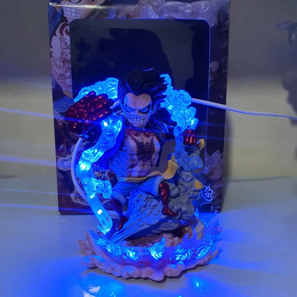 Mô hình Luffy Gear 4 Hầu Pháo Vương có bản LED, Cao lần lượt 12.5 cm và 13 cm - One Piece