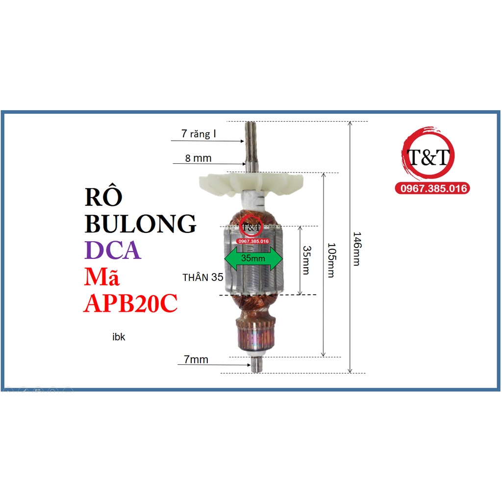 RÔ TO MÁY BẮN BULONG ĐIỆN DCA mã APB20C