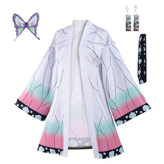 Áo khoác họa tiết Anime Kimetsu no Yaiba Kochou Shinobu dùng cosplay hóa trang dịp Halloween