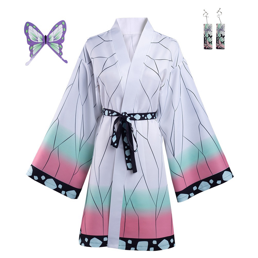 Áo khoác họa tiết Anime Kimetsu no Yaiba Kochou Shinobu dùng cosplay hóa trang dịp Halloween