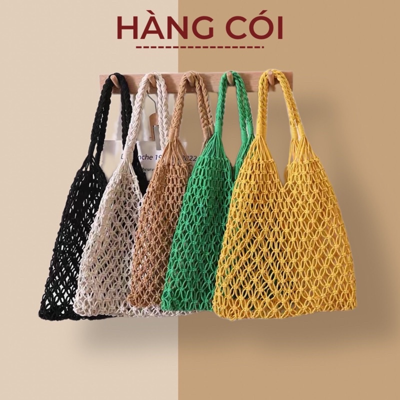 Túi lưới đi biển đeo vai hàng Quảng Châu loại 1-Hàng Cói