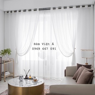 Rèm voan trắng trơn,rèm voan decor trang trí spa,phòng khách,phòng ngủ - Remvieta