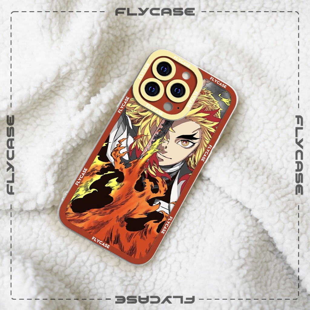 Ốp lưng iphone cạnh vuông Casefly kimetsu no yaiba demon slayer Rengoku 6plus/6s//7/7plus/8/8plus/x/xs/11/12/pro/promax