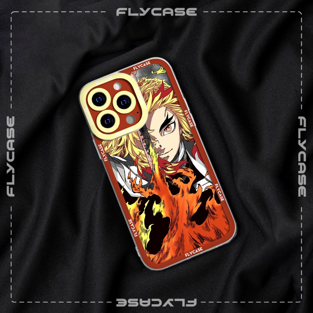 Ốp lưng iphone cạnh vuông Casefly kimetsu no yaiba demon slayer Rengoku 6plus/6s//7/7plus/8/8plus/x/xs/11/12/pro/promax