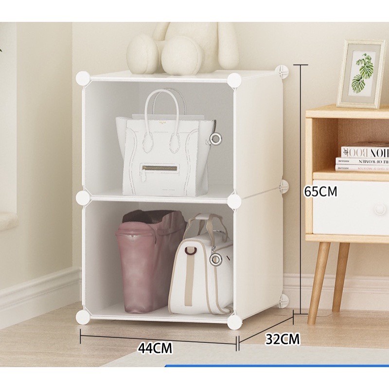 Tủ Nhựa Ghép Đa Năng Đựng Túi Xách 2 ngăn, Đa Dạng Kiểu Dáng Màu Sắc