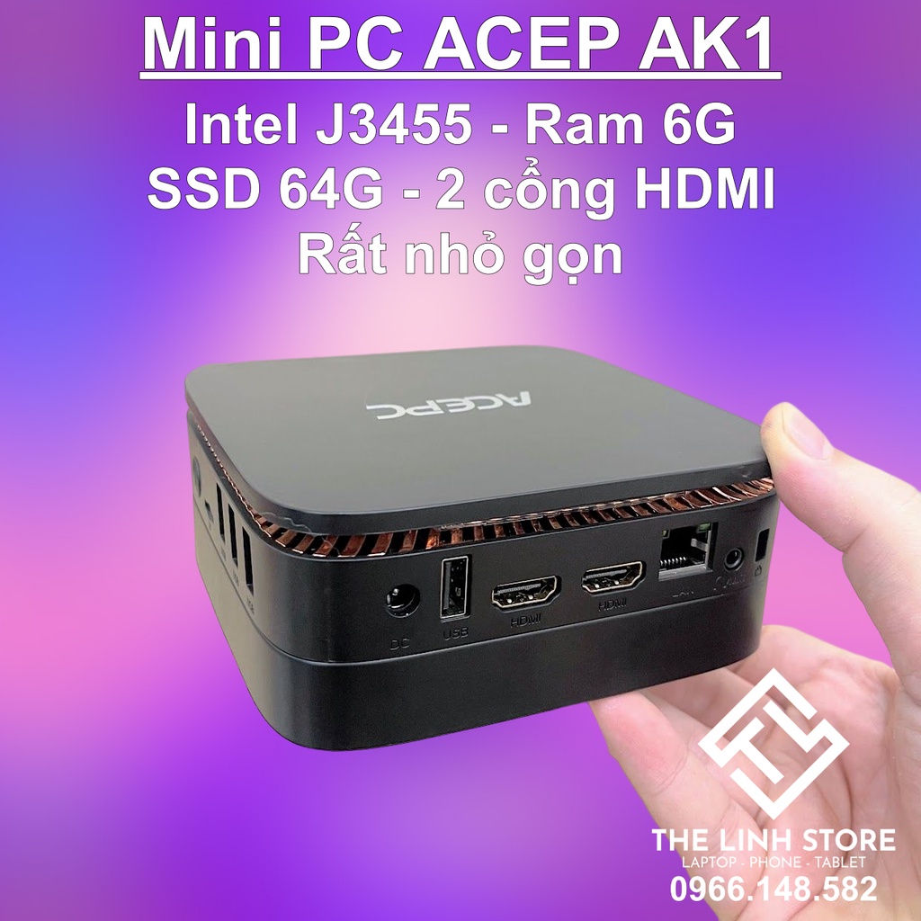 Cây máy tính mini PC mini ACEPC AK1 - Intel J3455 ram8G SSD128G | BigBuy360 - bigbuy360.vn