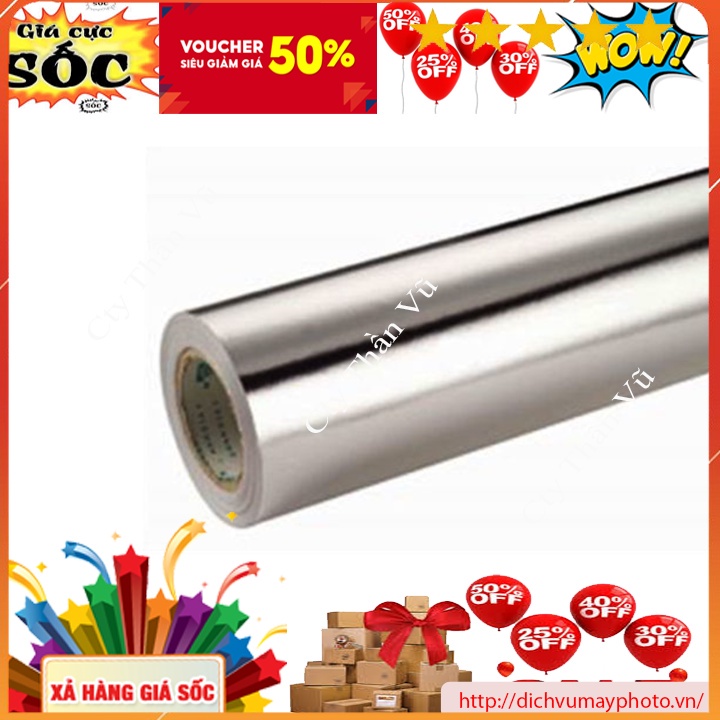Decal PVC 50m *61cm màu Bạc phản quang chất lượng INECO