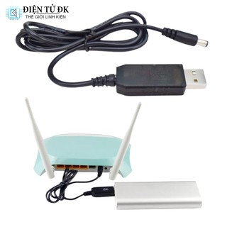 Dây cáp cho modem wifi khi cúp điện, chuyển đổi usb 5v sang 9v,12v đầu 2.1*5.5mm