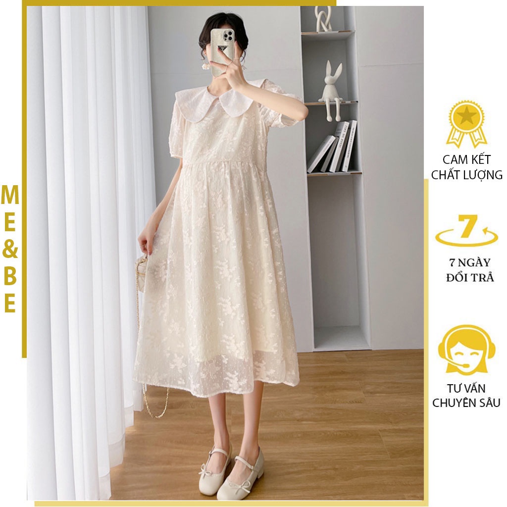ĐẦM VÁY BẦU TIỂU THƯ DỰ TIỆC CƯỚI MÙA HÈ CHẤT HOA REN CAO CẤP - ĐẦM BẦU CÔNG SỞ HÀNG THIẾT KẾ FREESIZE
