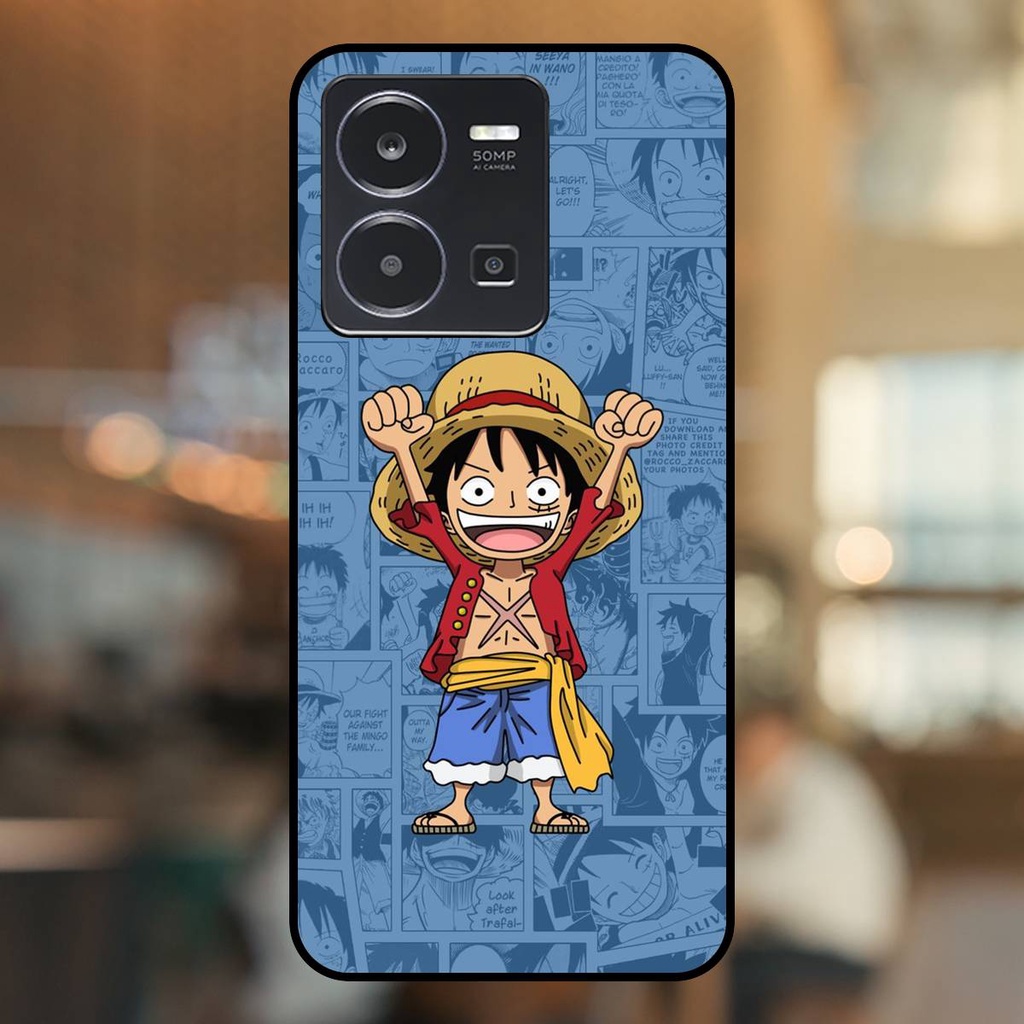 Ốp lưng điện thoại Vivo Y35 viền đen Luffy One Piece
