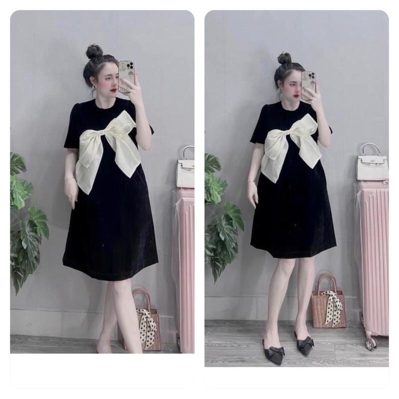 Váy bầu cộc nơ