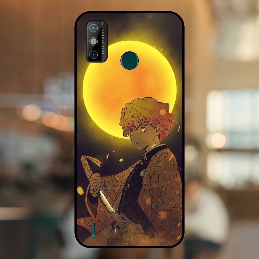 Ốp lưng điện thoại Tecno Spark 6 Go viền đen Zenitsu Kimetsu no Yaiba