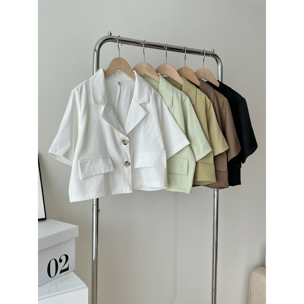 Áo Blazer Croptop Nữ Cộc Tay Freesize Phong Cách Trẻ Trung - SE02 | BigBuy360 - bigbuy360.vn