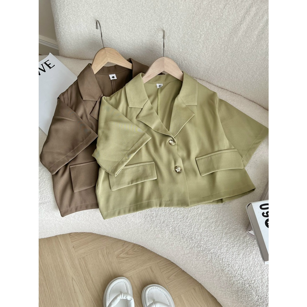 Áo Blazer Croptop Nữ Cộc Tay Freesize Phong Cách Trẻ Trung - SE02 | BigBuy360 - bigbuy360.vn