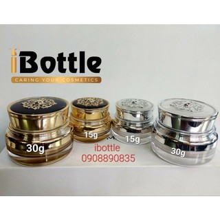 Chai lọ sang chiết mỹ phẩm - Hủ nắp hoa văn 15g &30g.