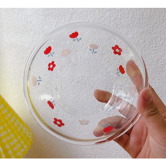 Bát hoa nhí BTT4 tô thủy tinh tròn dễ thương 550ml 15cm