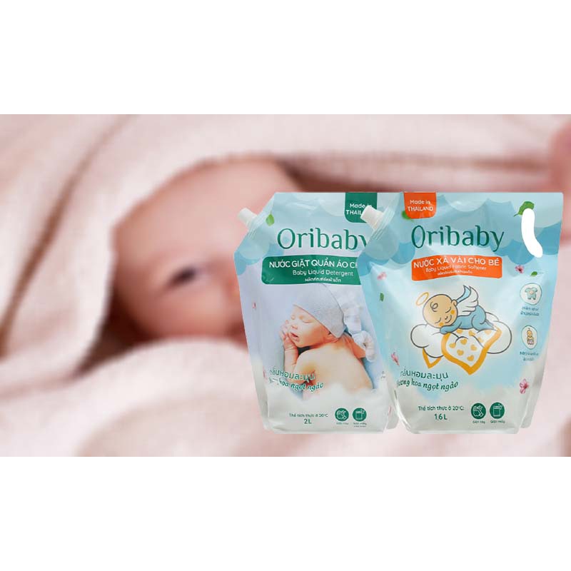 NƯỚC GIẶT , NƯỚC XẢ ORIBABY TÚI 2 LÍT DATE 2025