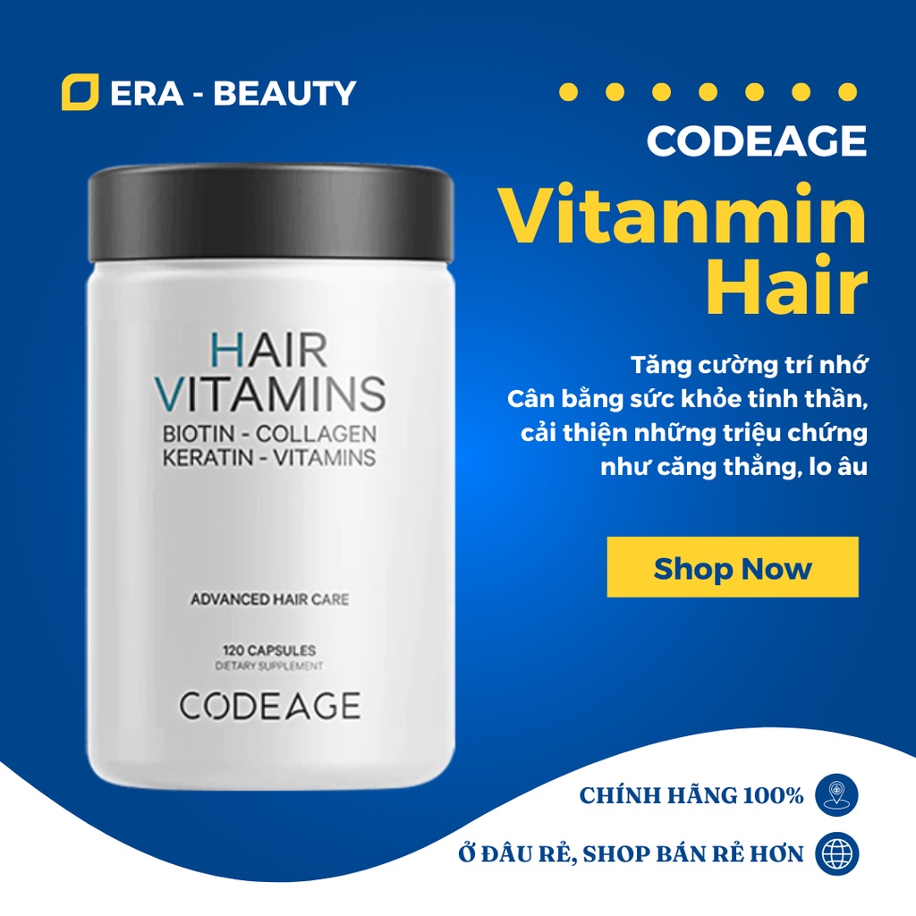 Viên Uống Kích Thích Mọc Tóc Codeage Hair Vitamins 120 Viên