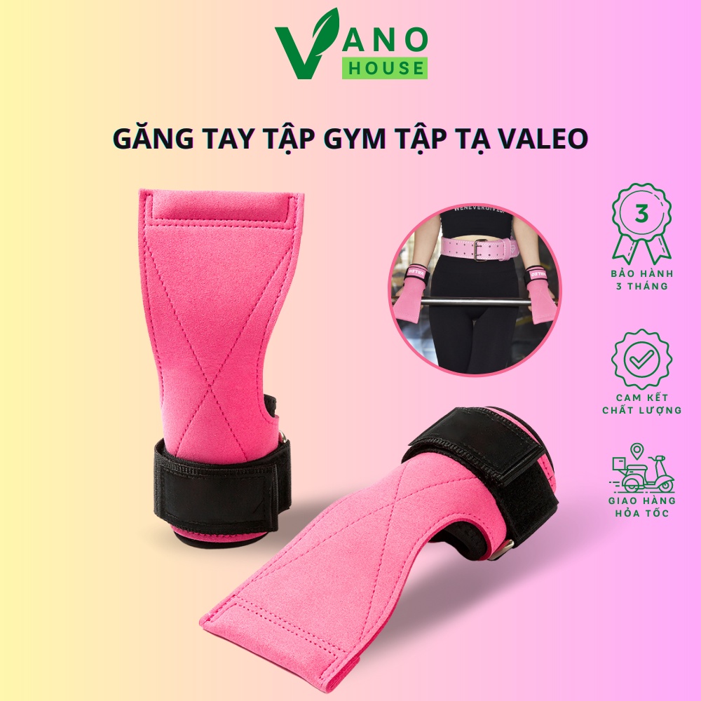 Găng Tay Tập Gym Dây Kéo Lưng Strap Deadlift Tập Tạ Tập Xà Valeo Hàng Chính Hãng