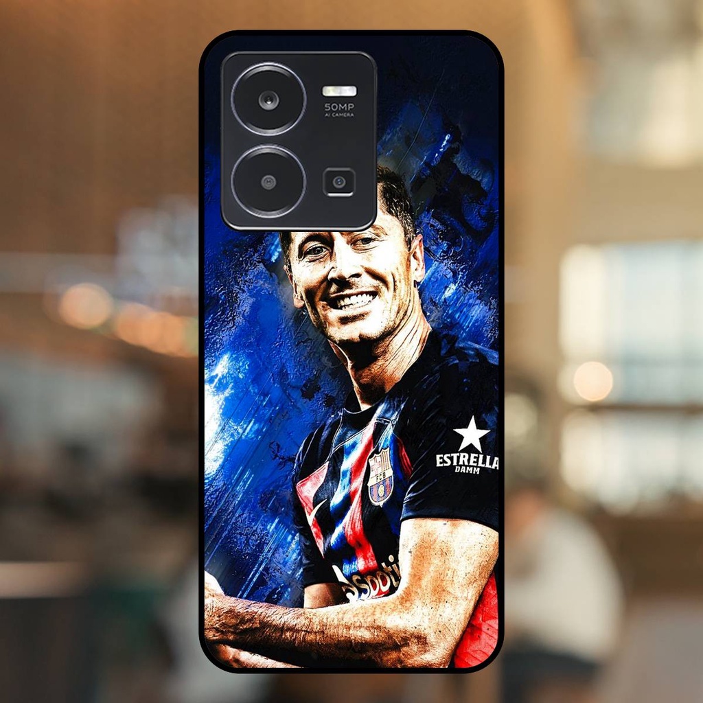 Ốp lưng điện thoại Vivo Y35 viền đen Lewandowski Barcelona Bayern Munich