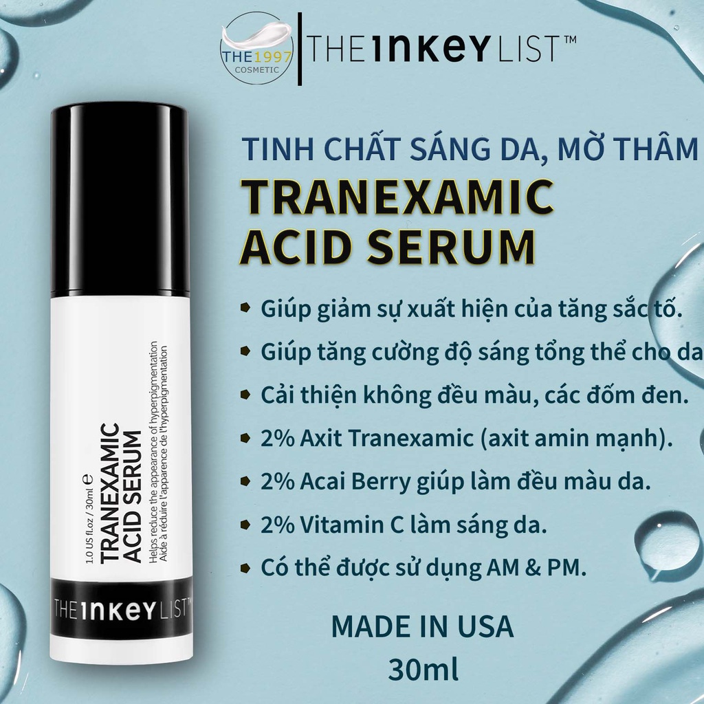 Tinh chất làm đều màu da The Inkey List Tranexamic Acid Serum - 30ml