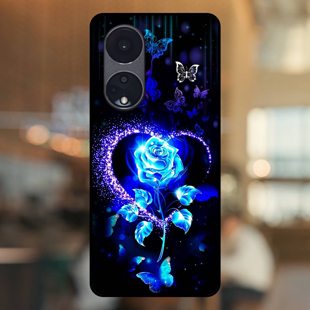 Ốp lưng điện thoại Oppo Reno 8T 5G viền đen Hoa Hồng Hoa Rose