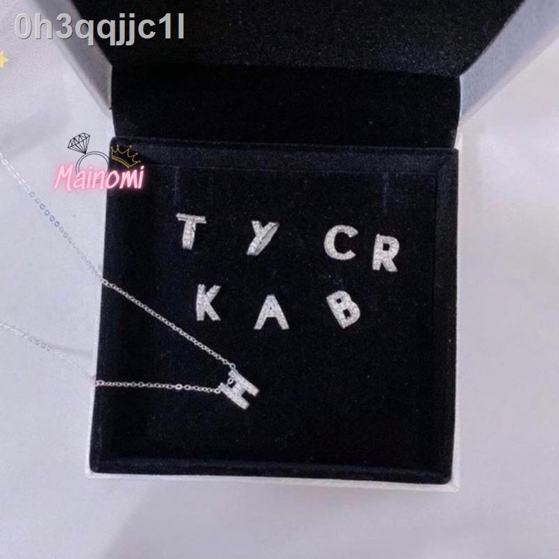 ♧○Dây chuyền bạc mặt chữ cái phồng, thiết kế nhỏ xinh độc đáo có thể kết hợp đeo đôi Mainomi shop xinhh