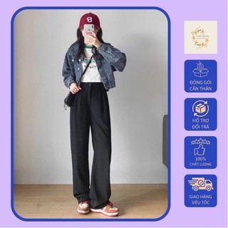 Quần suông ống rộng, quần công sở cạp cao form rộng chất vải cotton lạnh mềm mịn đủ size siêu hack dáng.