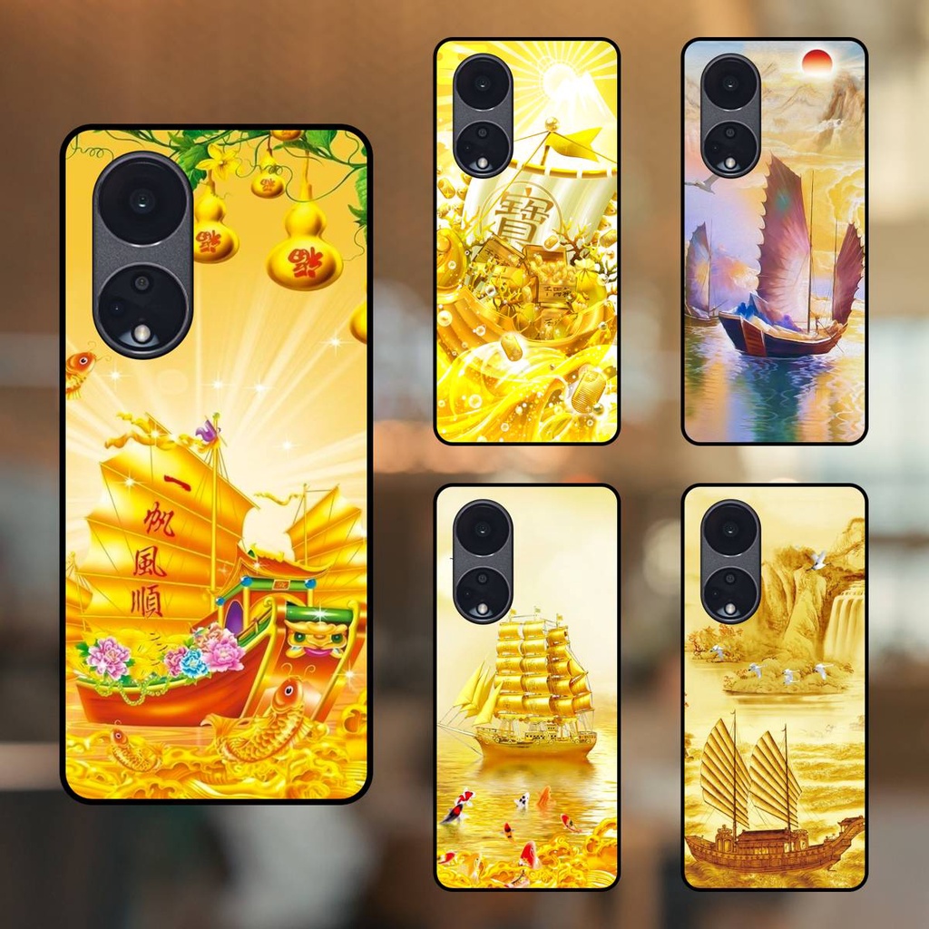 Ốp lưng điện thoại Oppo Reno 8T 5G viền đen Phong Thuỷ Tài Lộc Thuận Buồm Xuôi Gió