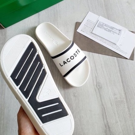 Dép LACOSTE Chữ LACOST.E Trên Quai - Dép Quai Ngang nam nữ đế cao su êm chân bền chắc thời trang