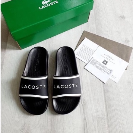 Dép LACOSTE Chữ LACOST.E Trên Quai - Dép Quai Ngang nam nữ đế cao su êm chân bền chắc thời trang