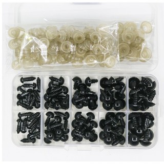 Hộp mắt thú vặn màu đen có chốt an toàn 100 cái từ size 6mm - 12mm