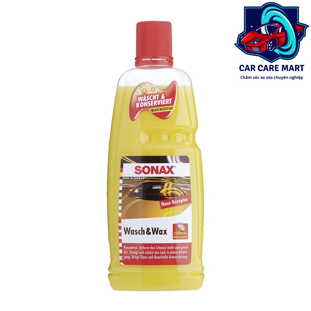 Nước rửa xe và làm bóng sơn - SONAX wasch & wax (Không kèm mút và găng tay)