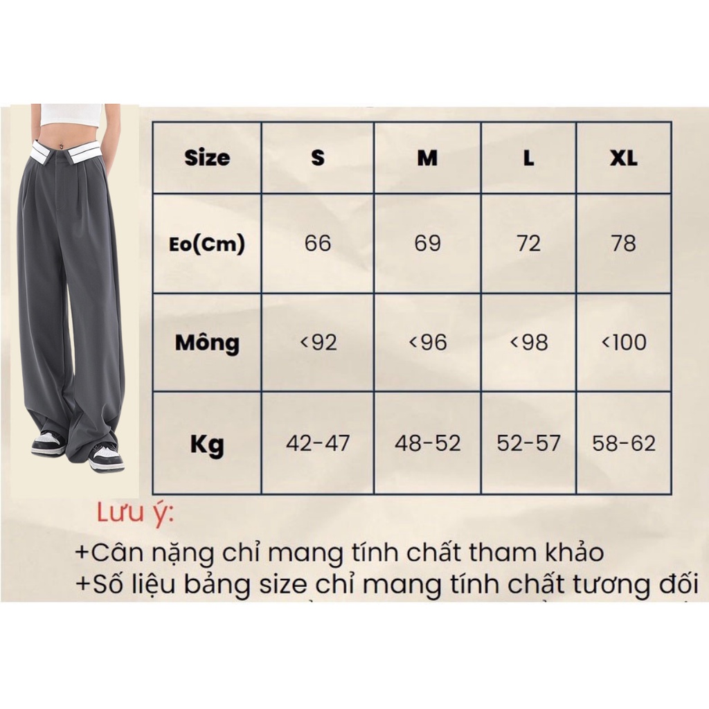 Quần Ống Suông Nữ Culottes Cạp Bẻ Phối Viền Lưng Cao Chất Dày Dặn Phong Cách Hàn Quốc (Hàng Quàng Châu)