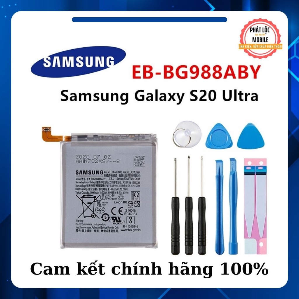 Pin Samsung Galaxy S20 ULTRA chính hãng Samsung sản xuất G988, Dung lượng 5000mAh, Bảo hành 3 tháng