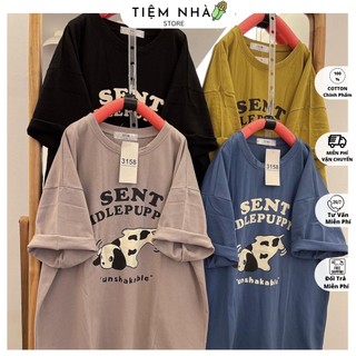 [Rẻ vô địch] Áo Thun Cotton Khô 3158 Form Rộng Qc Nam Nữ In Hình SenT